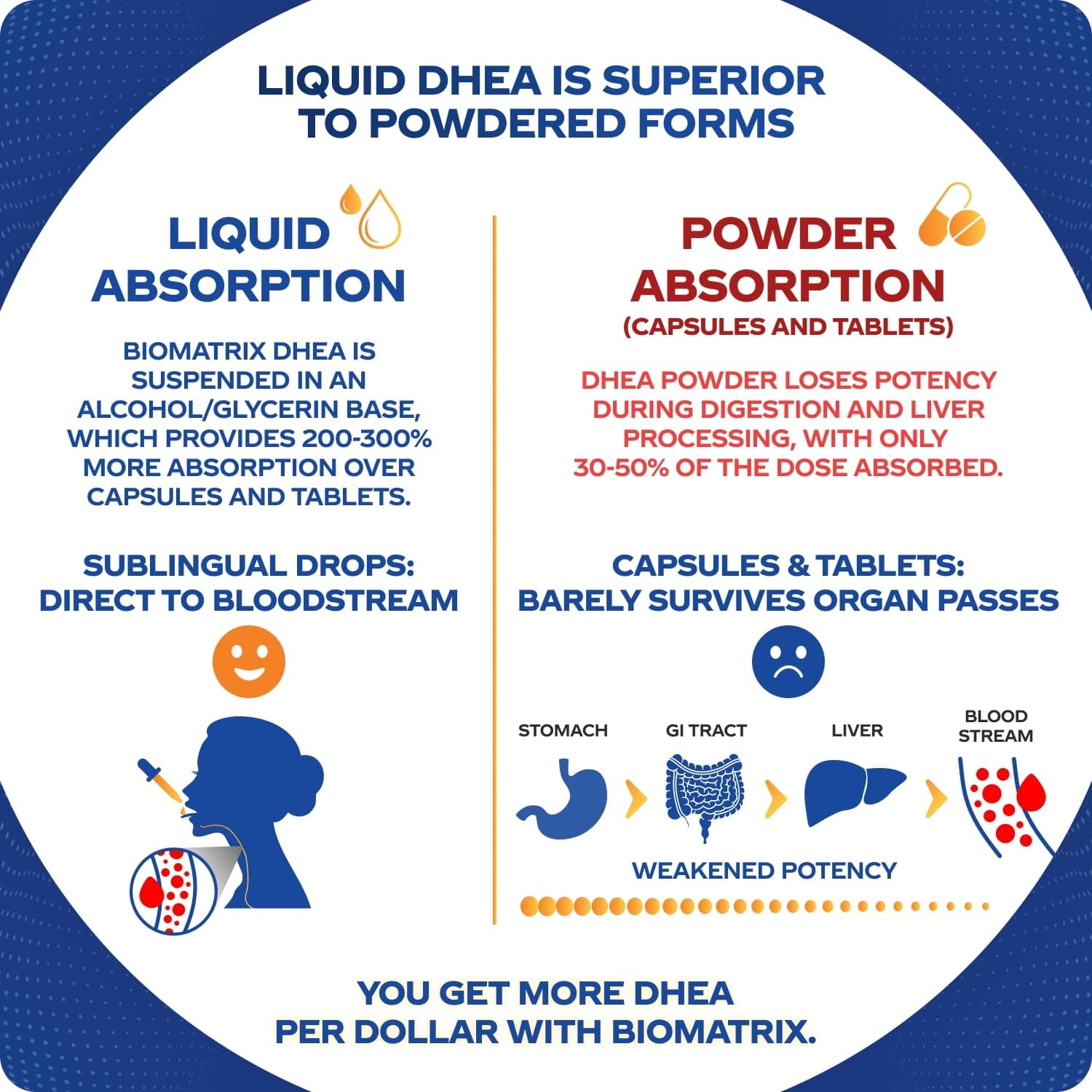 BioMatrix DHEA liquid label emphasizes natural hormone balance concepts.