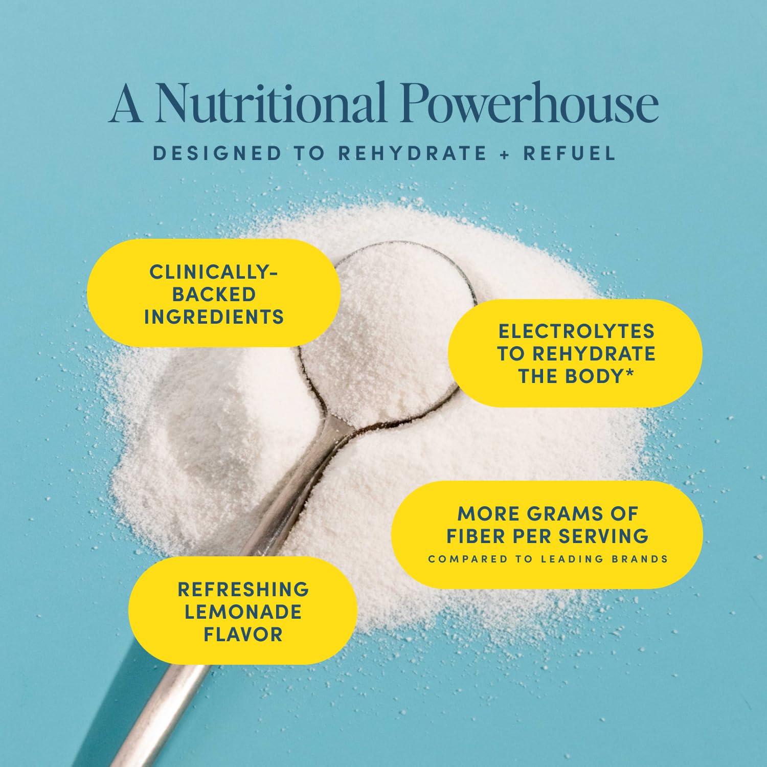 Glass of water with Bio.me lemonade fiber beverage for hydration.