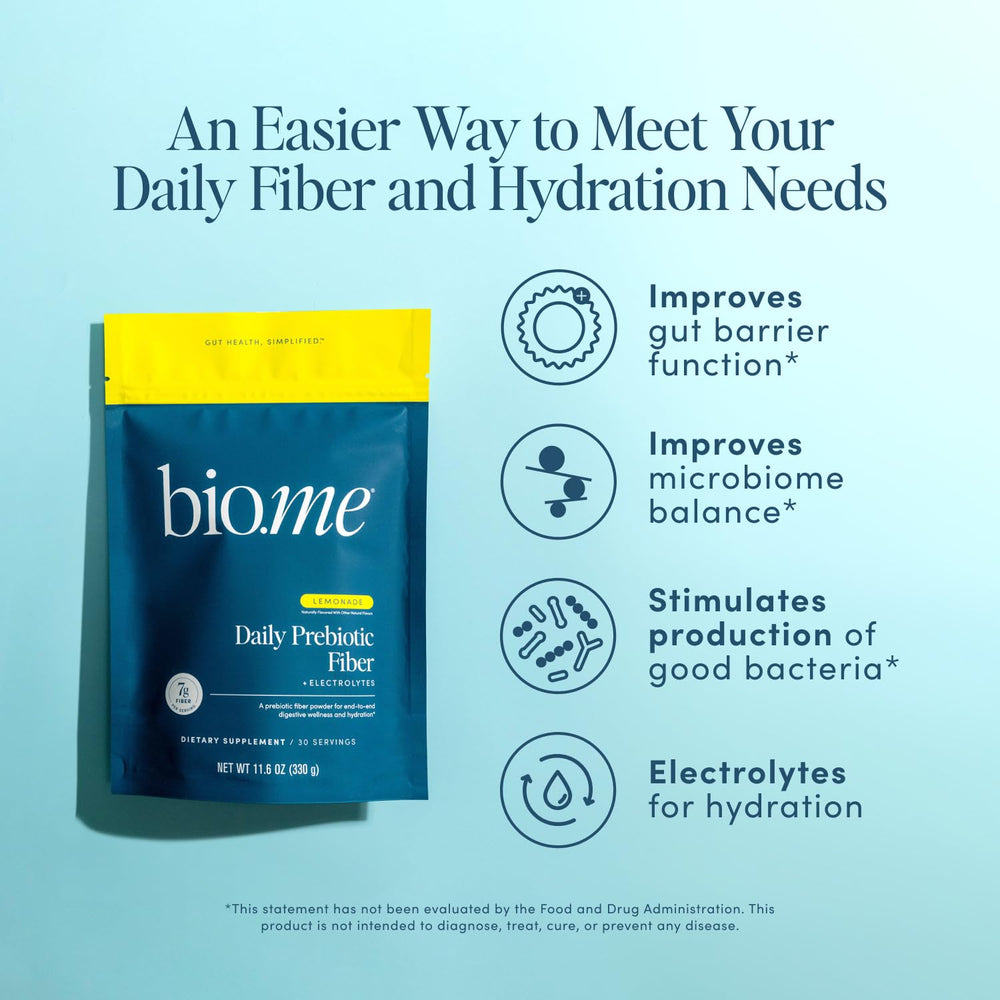 Bio.me Lemonade fiber powder scoop for easy daily intake.