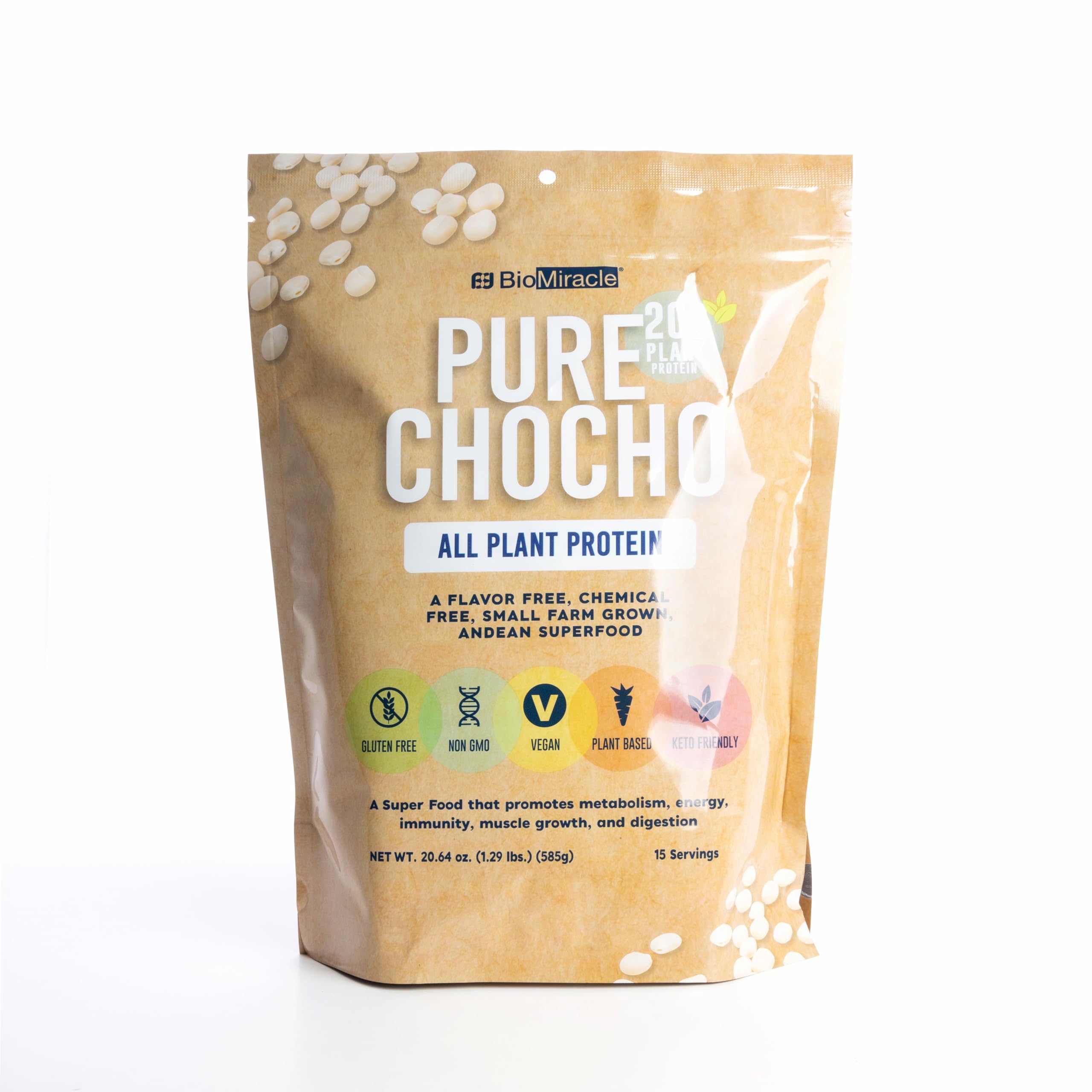 BioMiracle hydrolyzed pure chocho protein bottle pour, ideal post-workout option