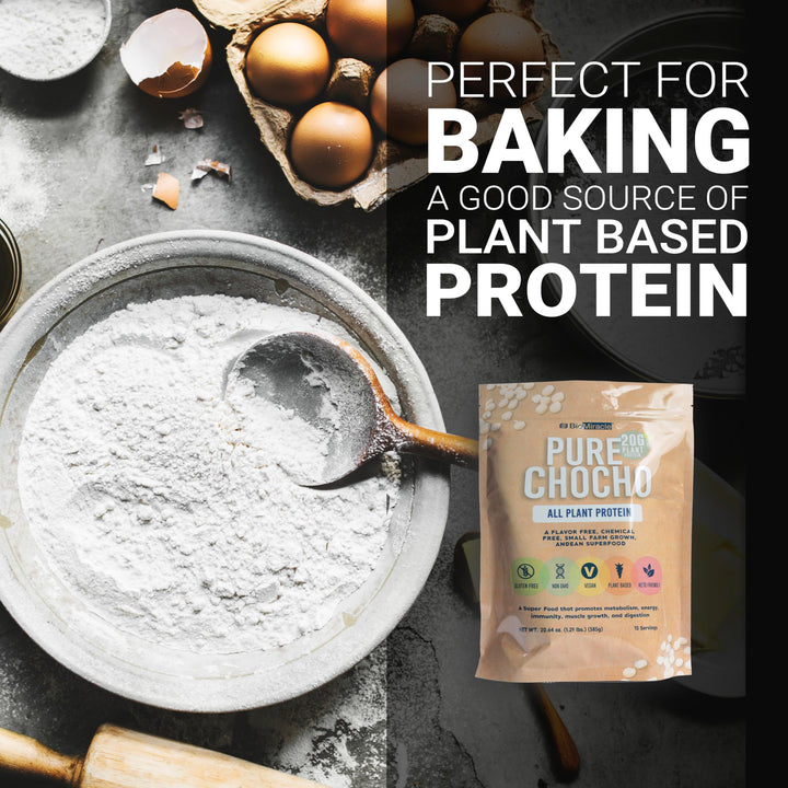 BioMiracle package label highlighting gluten-free vegan protein benefits