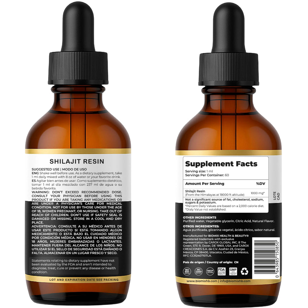 BIOMIX Shilajit Drops Daily Use demonstrated with water.