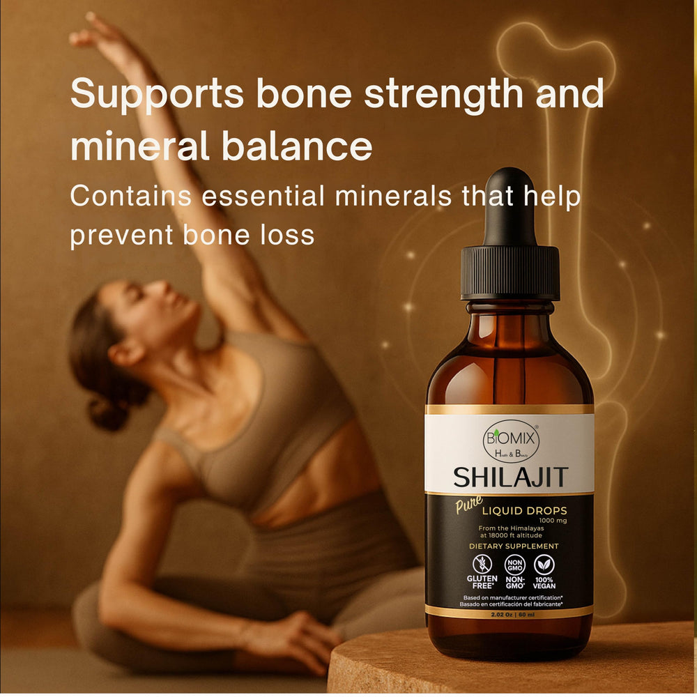 BIOMIX Shilajit Drops Gluten-Free Label signals gluten-free processing.
