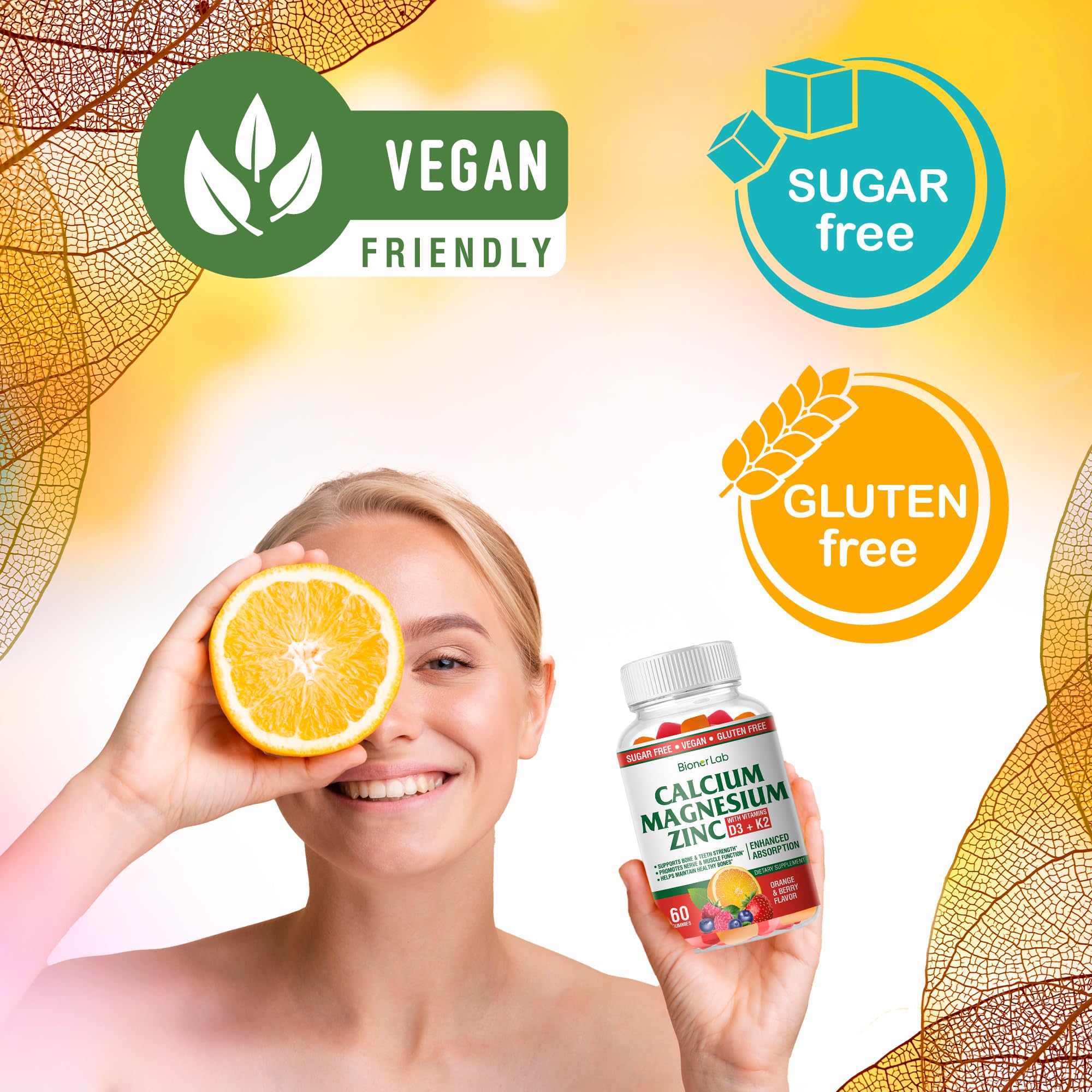 BionerLab vegan gluten-free label on bottle for dietary compatibility