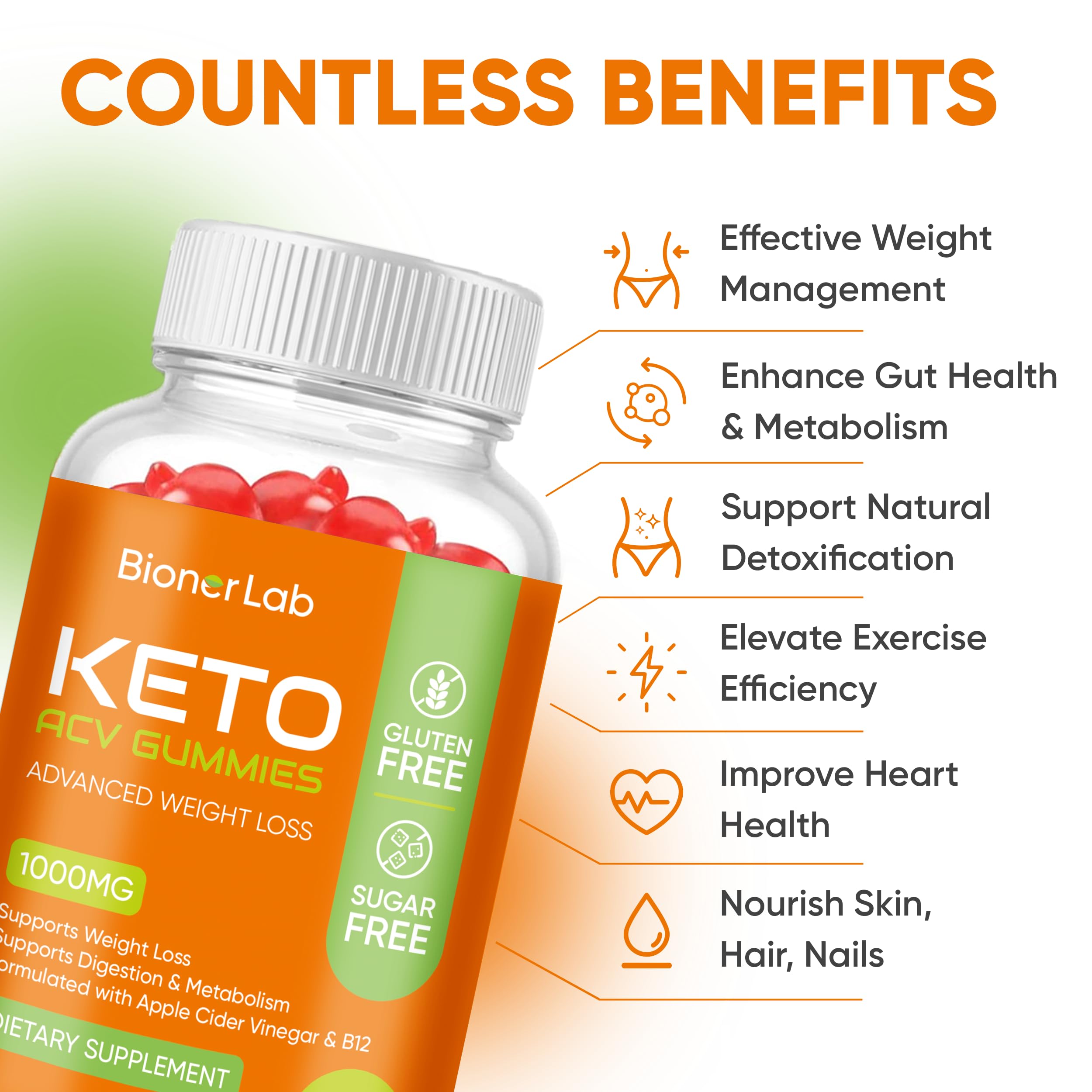 BionerLab Keto ACV Gummies pour demonstrates easy daily serving