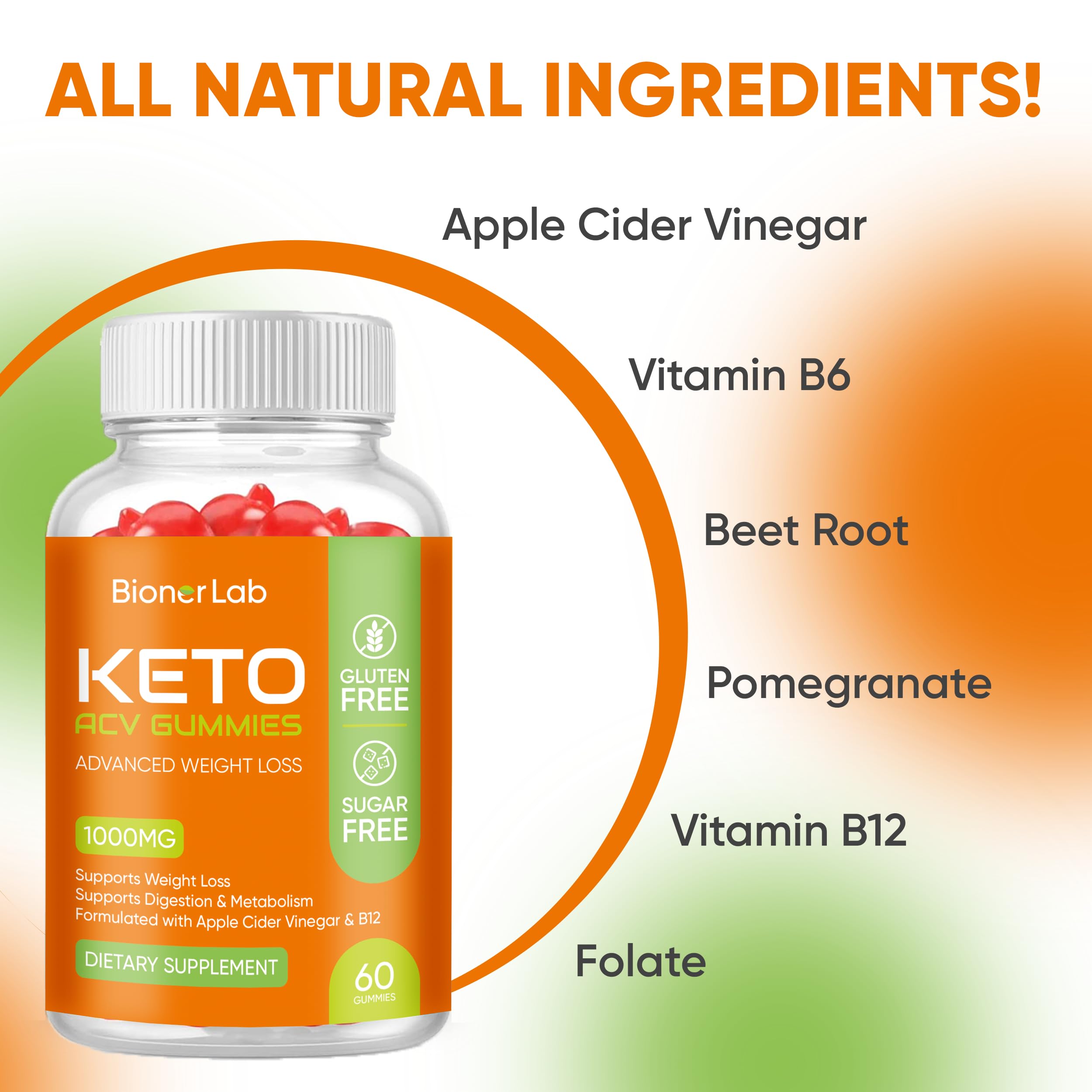 BionerLab Keto ACV Gummies texture closeup shows tasty chewable consistency