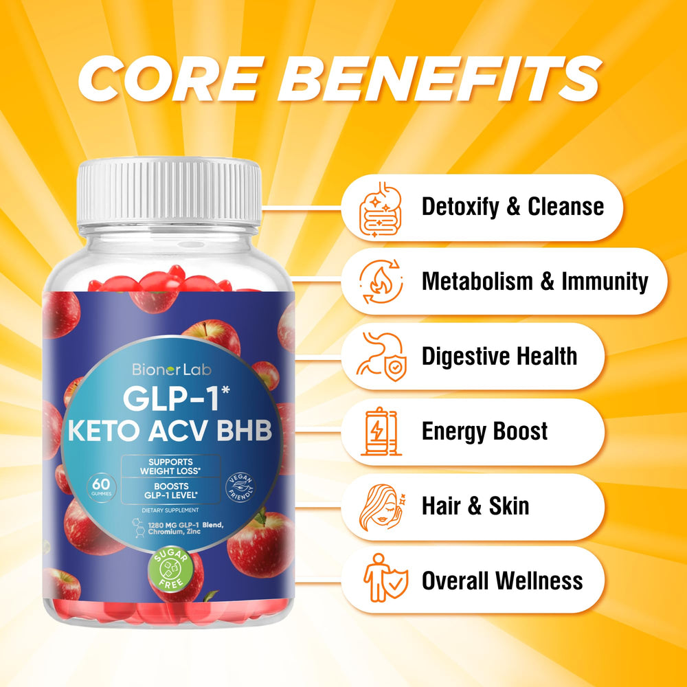 Two gummies on a white plate illustrating the tasty daily dose from BionerLab Keto ACV Gummies