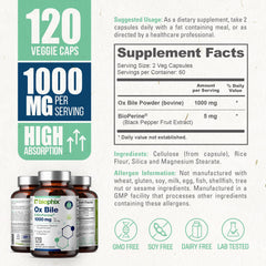 Biophix Ox Bile with BioPerine seal indicating freshness and potency.