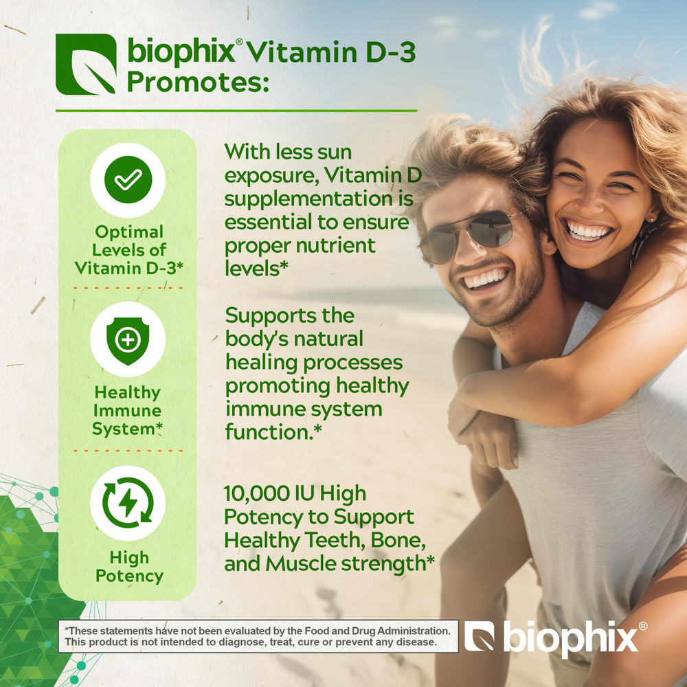 Biophix Vitamin D-3 Organic Complex cap close-up highlighting turmeric enrichment for everyday support.