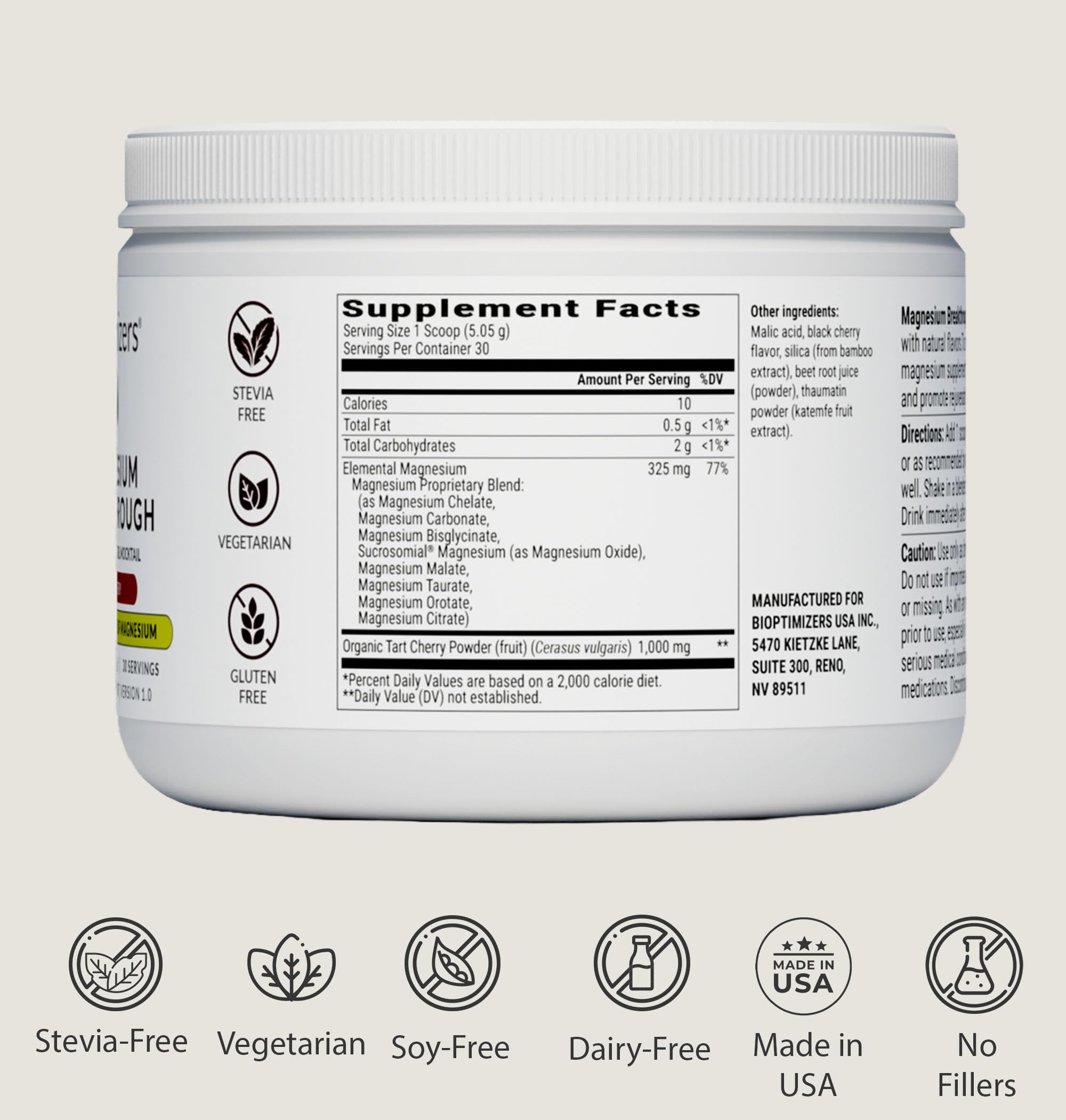 BIOptimizers Magnesium Breakthrough Drink served cold for refreshing hydration