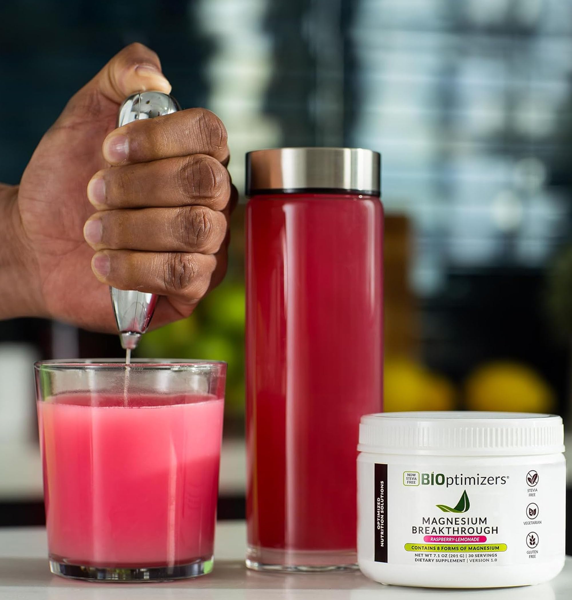 BIOptimizers Magnesium Breakthrough Drink ingredients chart highlights bioavailable forms