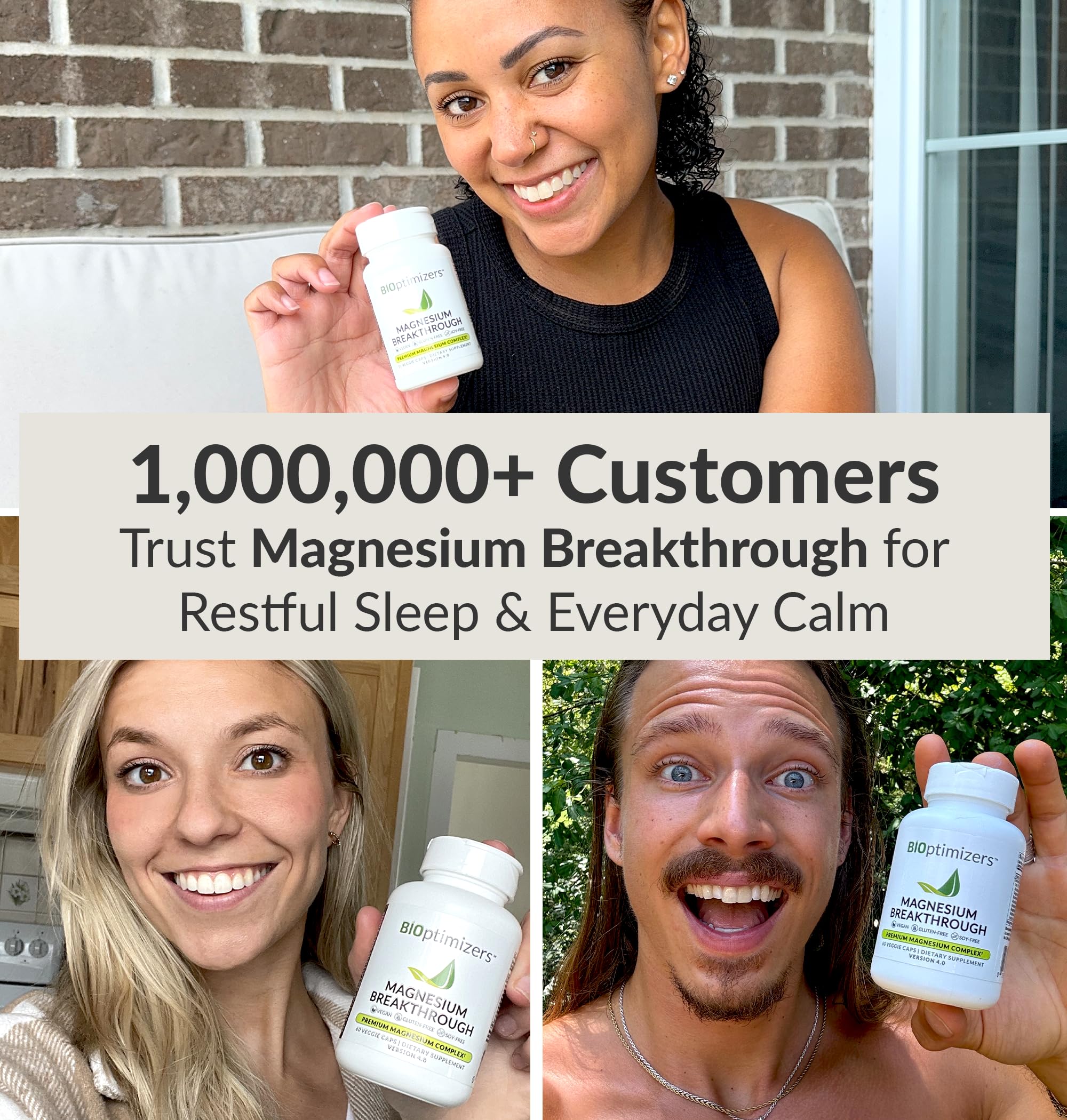 Natural ingredients emphasis on BIOptimizers Magnesium Breakthrough formula.