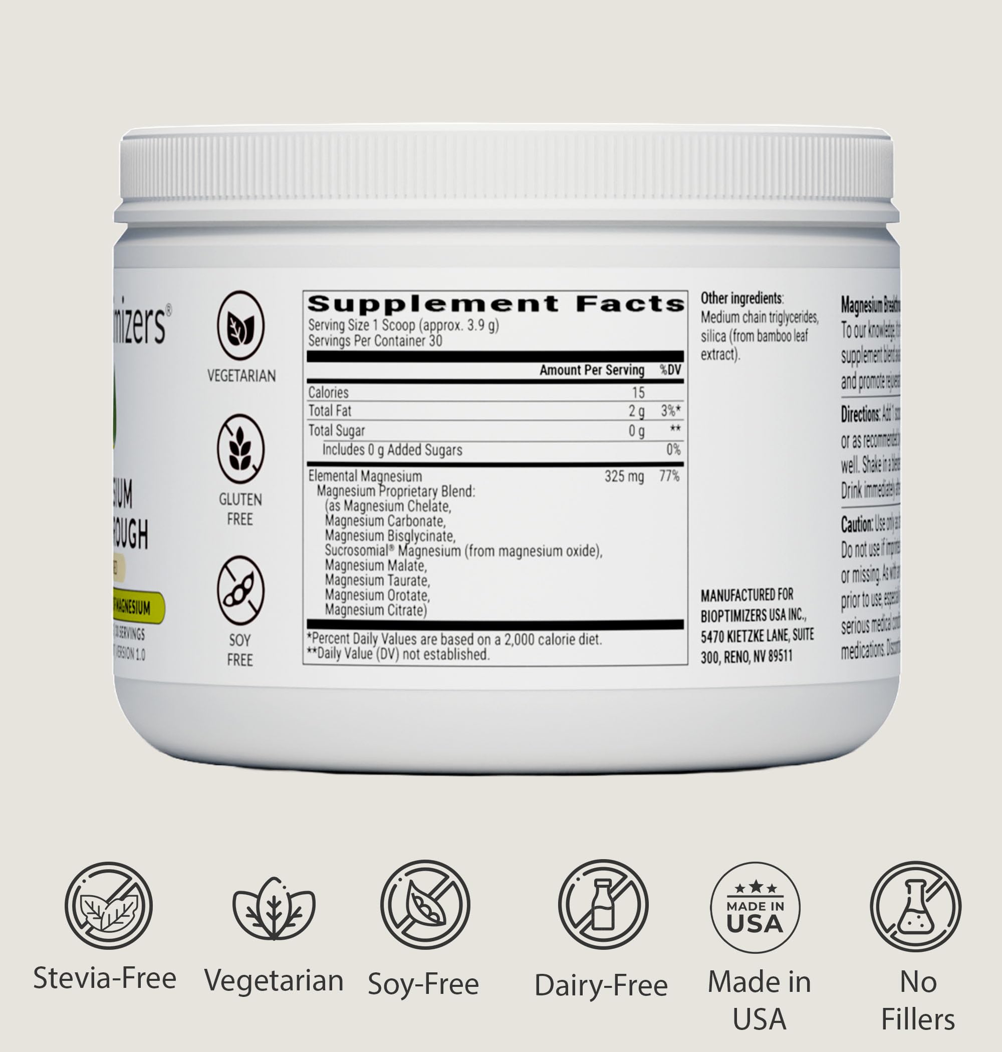 BIOptimizers Magnesium Breakthrough on workout setup for post-exercise recovery