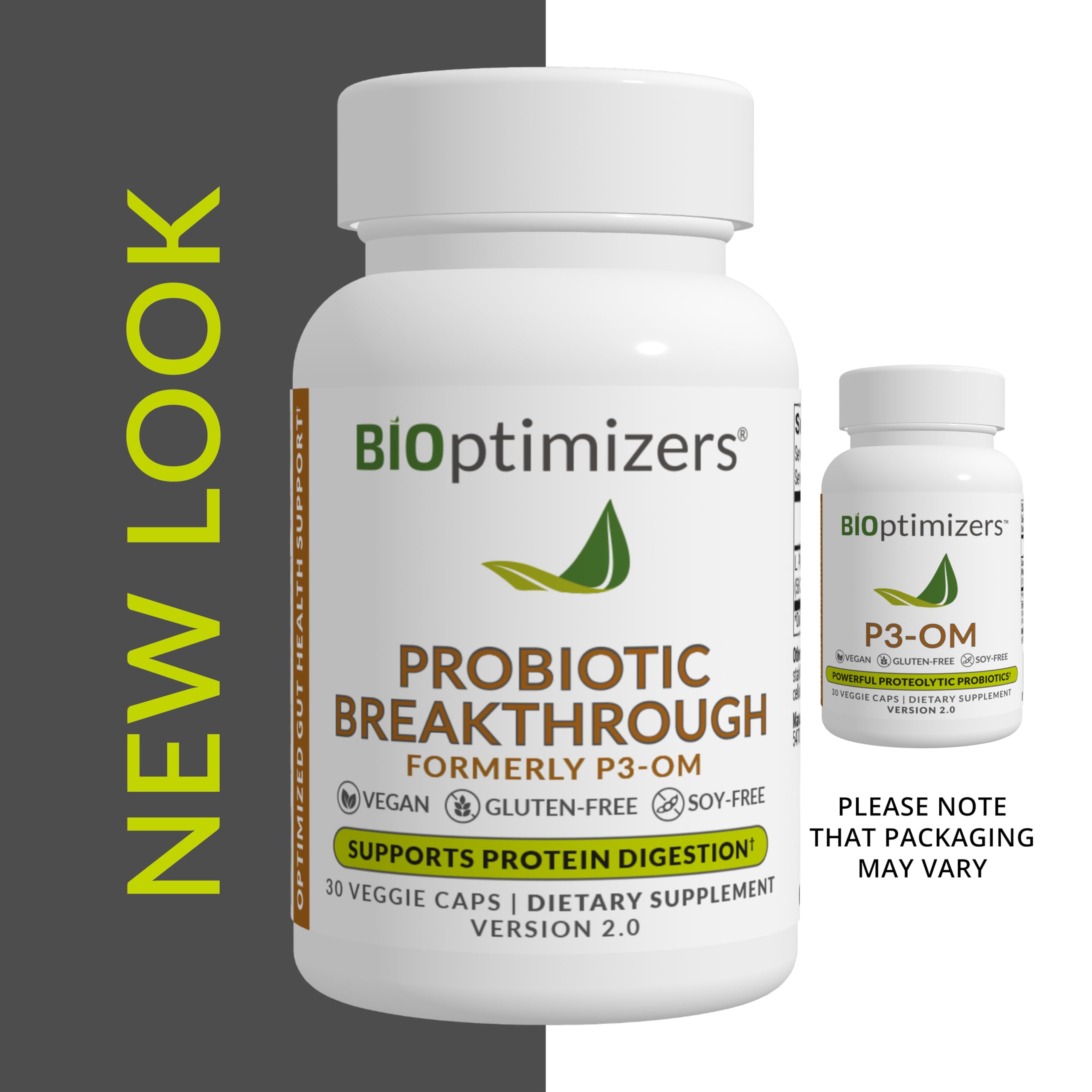 BIOptimizers Probiotic Breakthrough vegan formula close-up on plant-based ingredients.