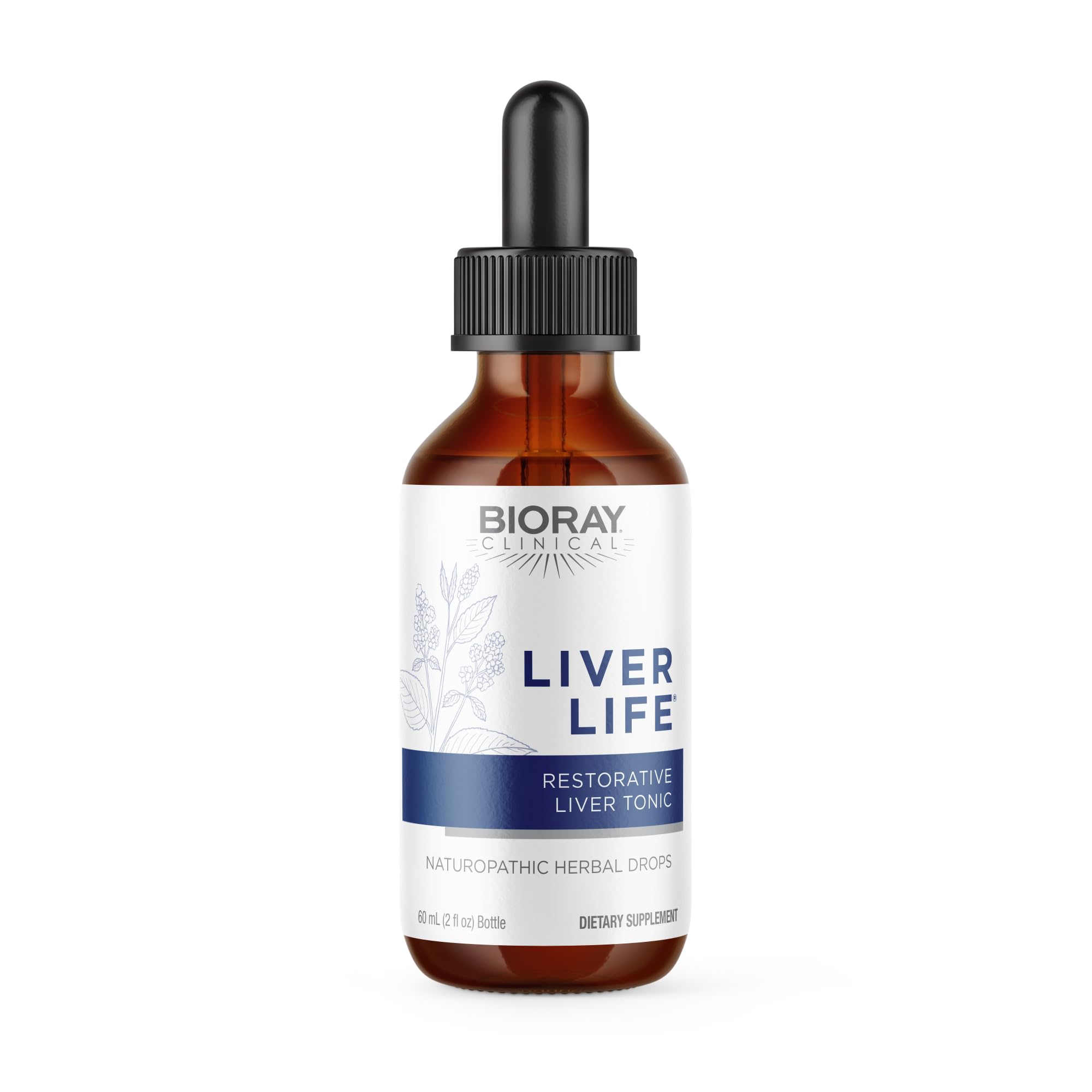 BIORAY Clinical Liver Life bottle features liver support formula and label.