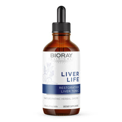 BIORAY Clinical Liver Life bottle highlighting liver support tincture.