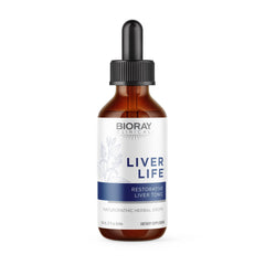 BIORAY Clinical Liver Life bottle features liver support formula and label.