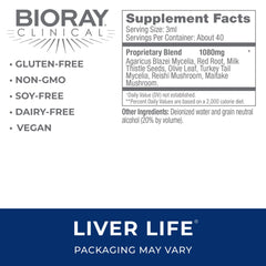 BIORAY Clinical Liver Life tincture droplets for daily dosing and liver support.