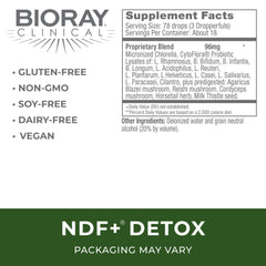 BIORAY Clinical NDF Plus tincture poured for easy daily use.