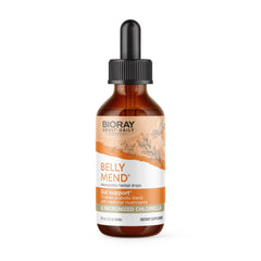 BIORAY Daily Belly Mend bottle in compact 2 oz size for easy daily use