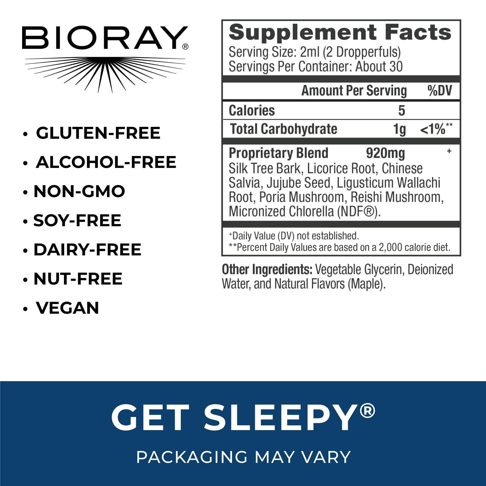 BIORAY Daily Get Sleepy pour demonstrating easy nightly use for sleep support