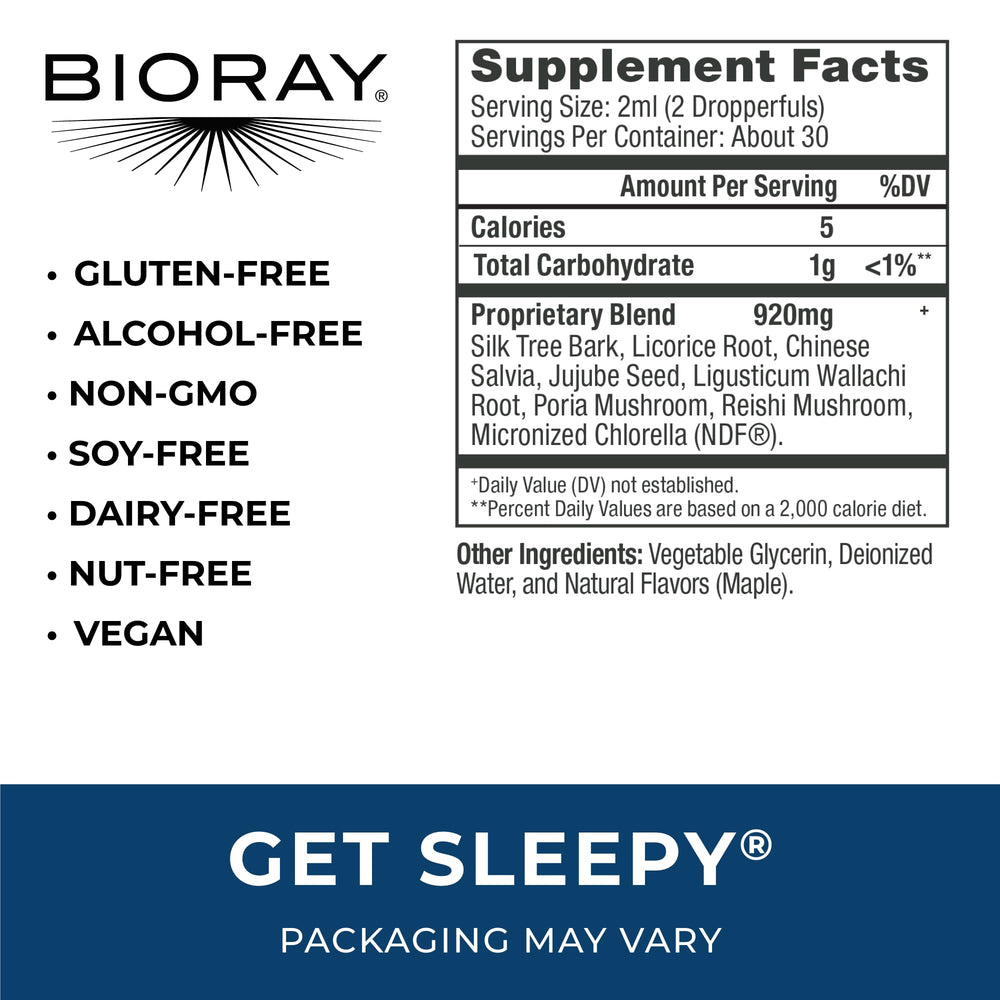 BIORAY Daily Get Sleepy pour demonstrating easy nightly use for sleep support