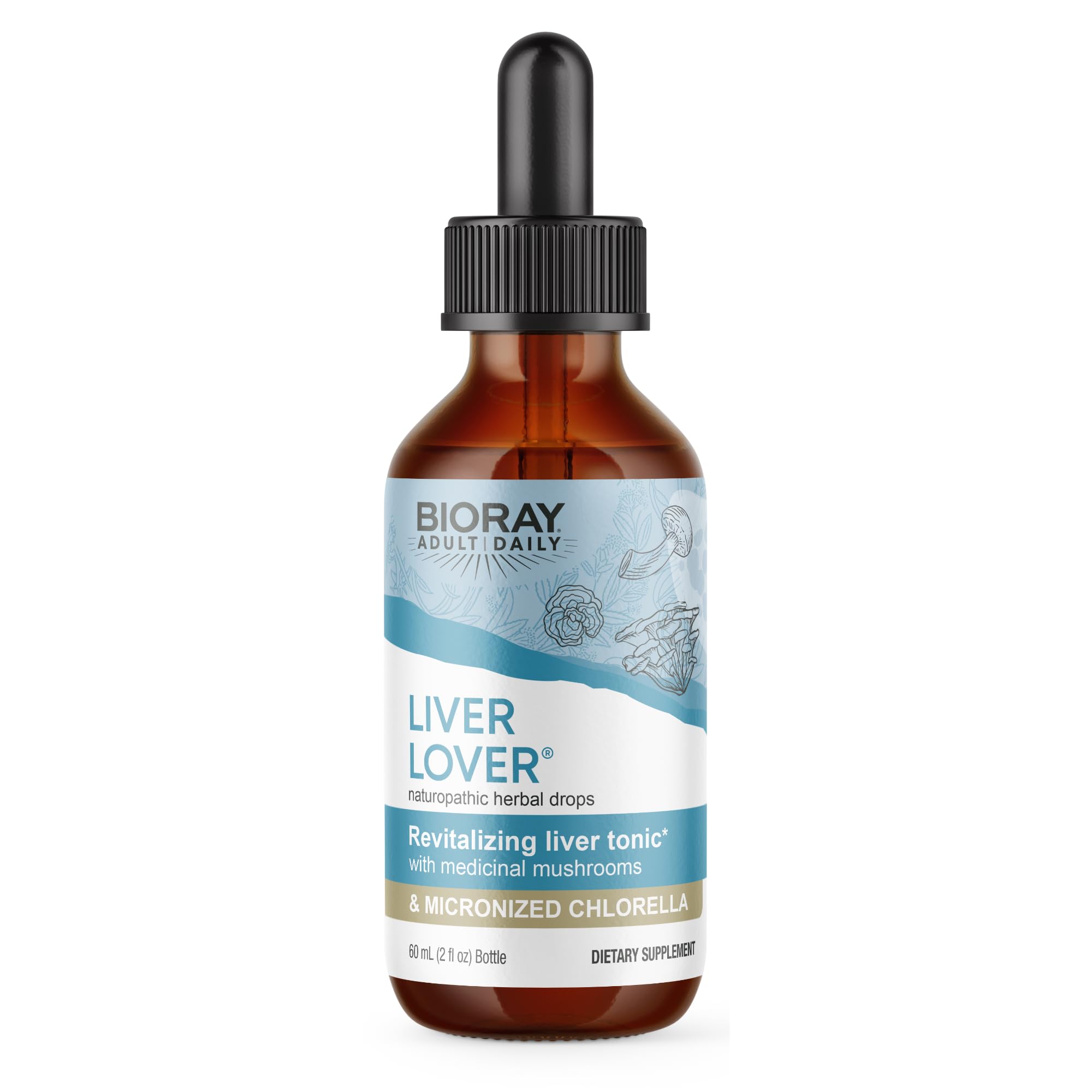 BIORAY Daily Liver Lover bottle on a clean background, supports liver health and adrenal balance.
