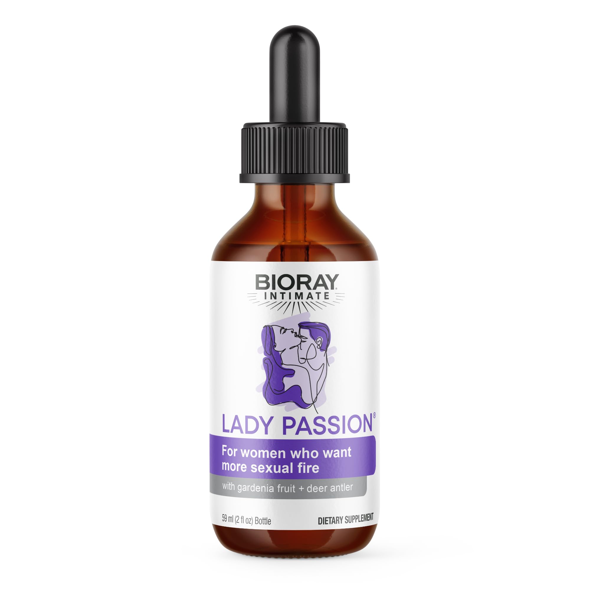 BIORAY Intimate Lady Passion bottle on a desk supporting daily energy and hormonal balance.