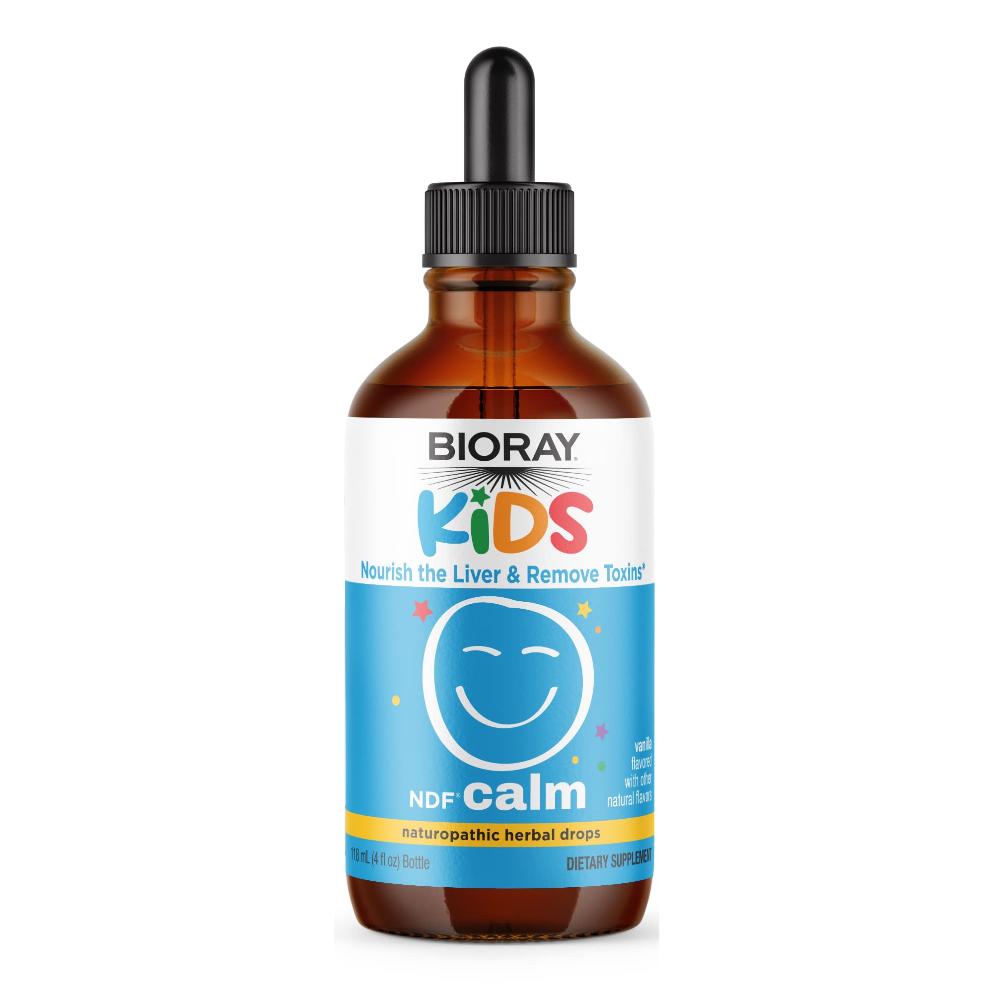 BIORAY Kids NDF Calm bottle with vanilla flavor, easy calm-support option