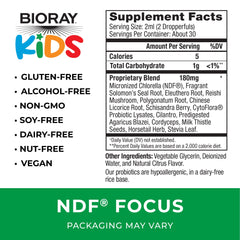 BIORAY Kids NDF Focus Citrus dropper enables precise dosing before activities.