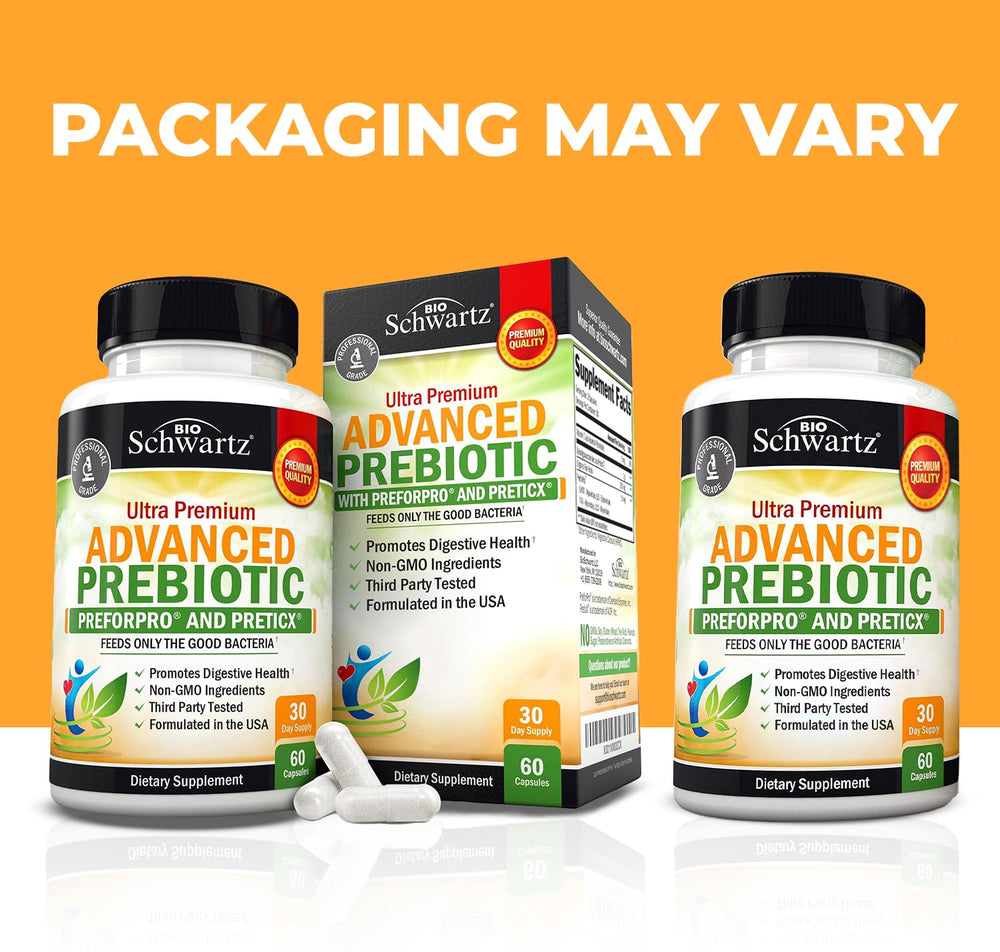 BioSchwartz Advanced Prebiotics capsules close-up highlighting convenient intake.
