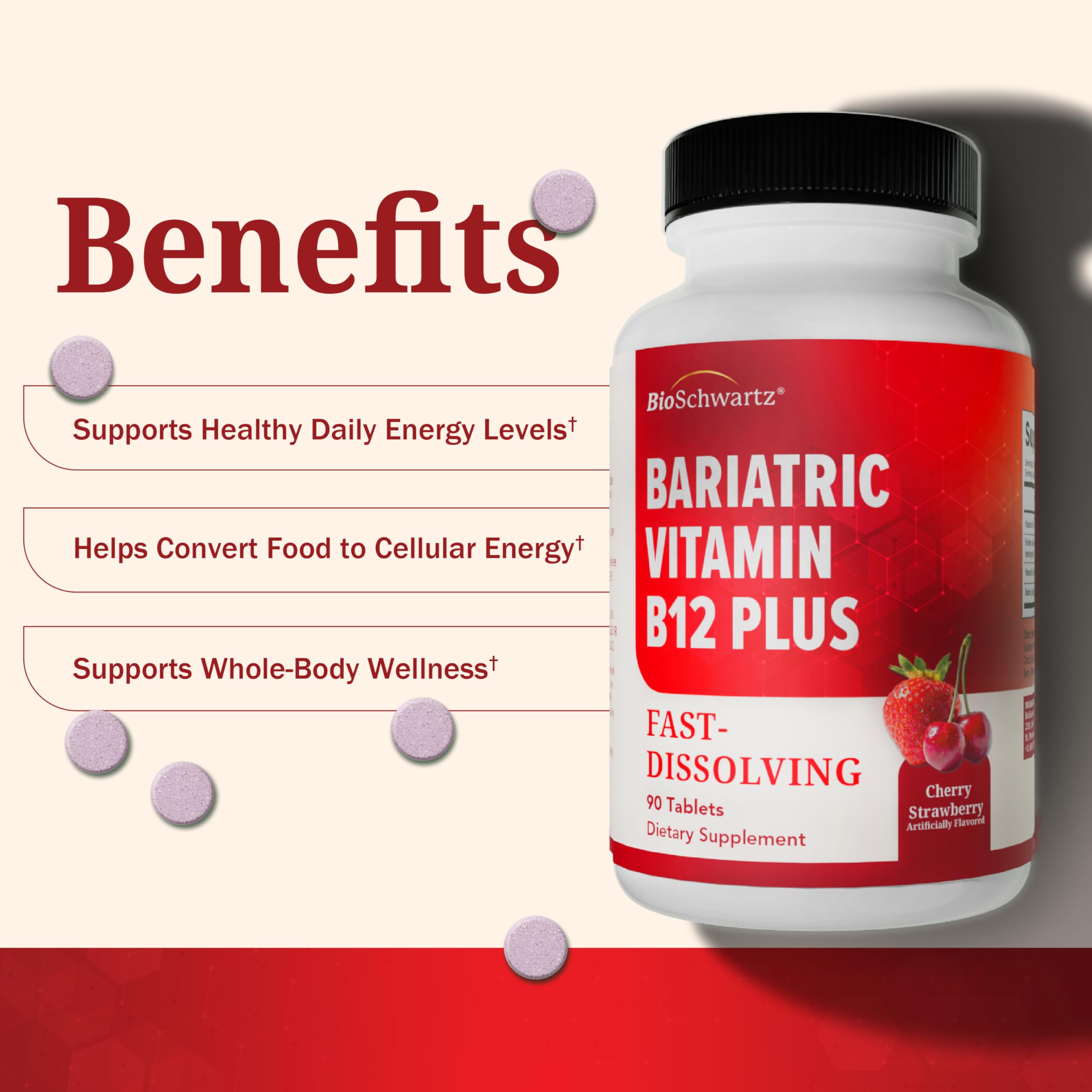 Biotin B6 and folate ingredients in BioSchwartz B12 Plus for hair and skin support