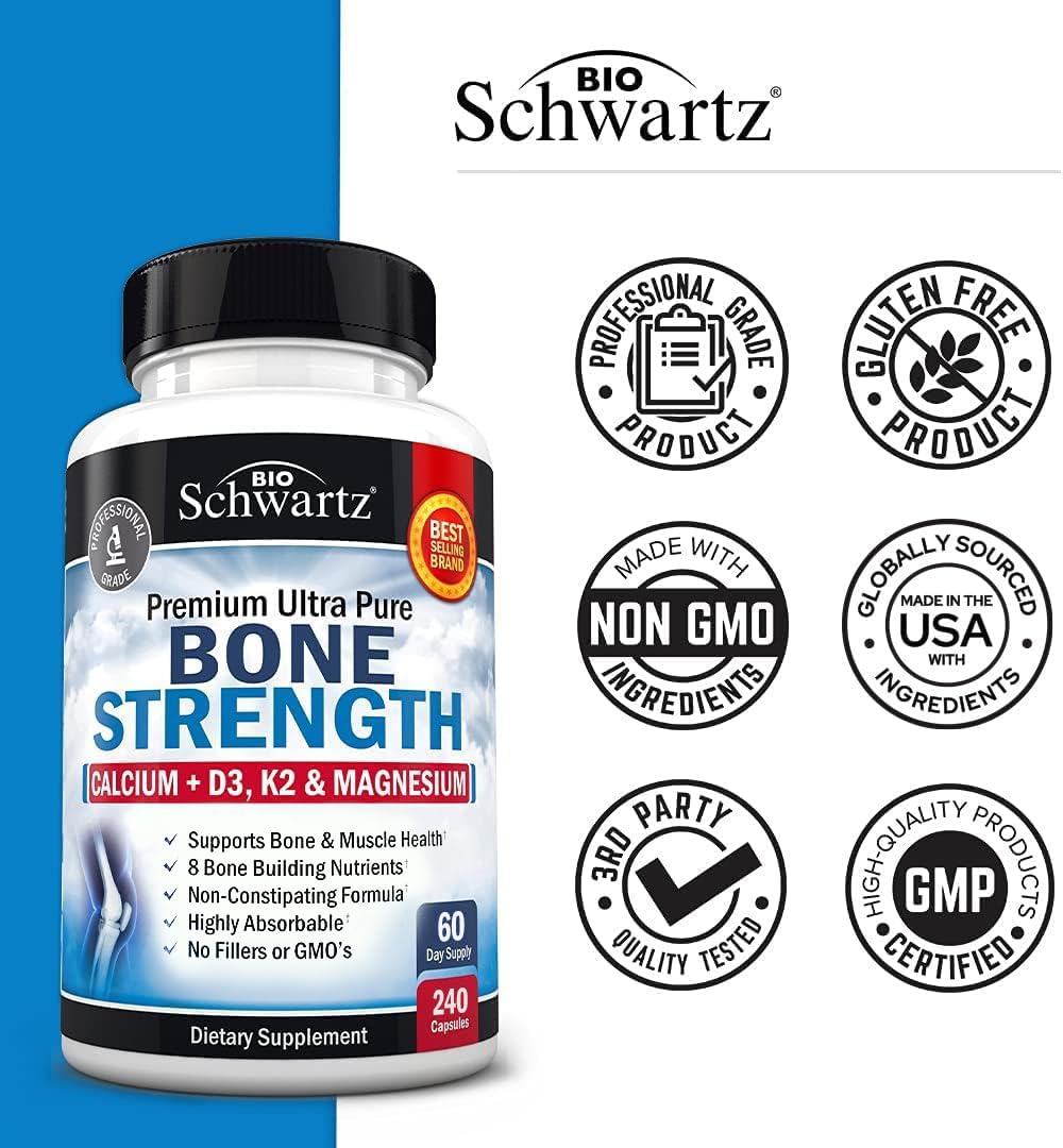 BioSchwartz Bone Strength seal indicates third-party testing and trust.
