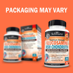BioSchwartz glucosamine chondroitin MSM tablet closeup for ingredient visibility