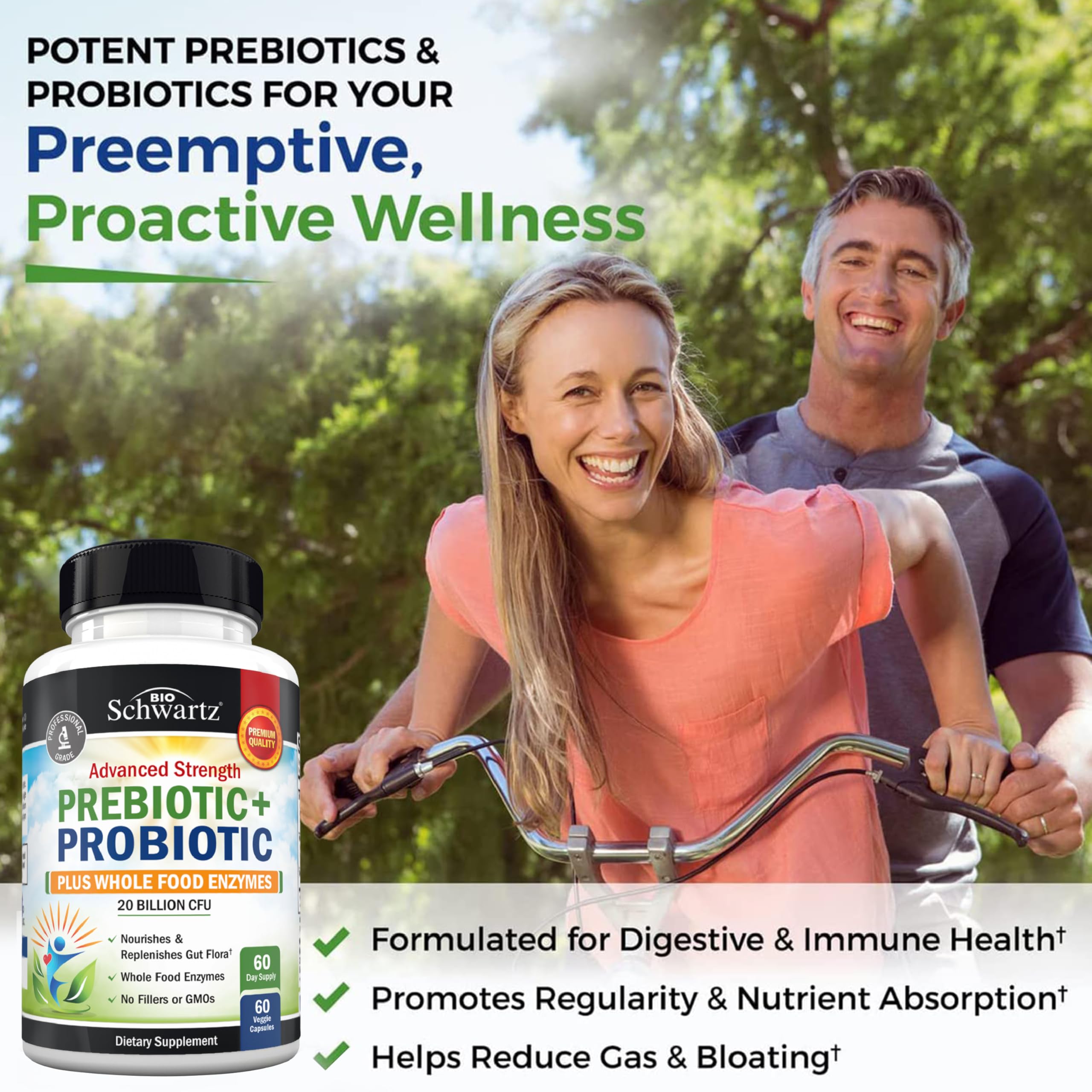 BioSchwartz gluten-free dairy-free seal emphasizes allergen-free purity.