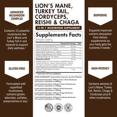 BioSchwartz label details Lions Mane and BioPerine for absorption.
