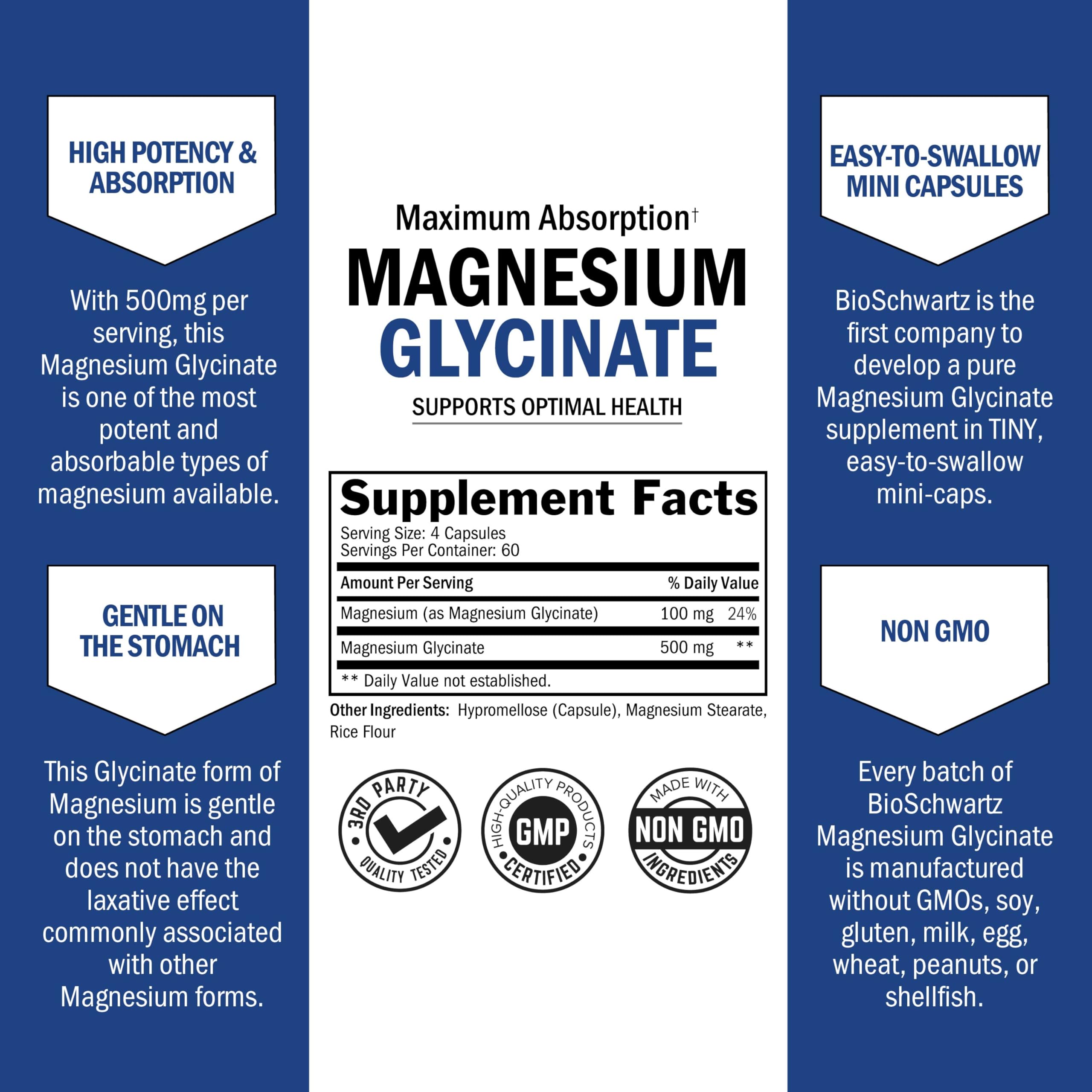 BioSchwartz Magnesium Glycinate supports overnight sleep quality and relaxed nerves.