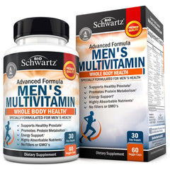 BioSchwartz Men's Multivitamin front bottle promotes daily energy and immune support.
