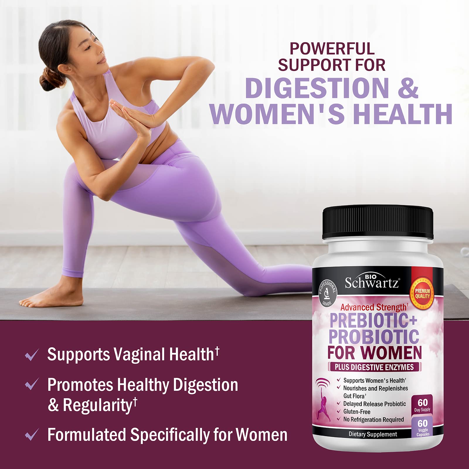 Close-up of capsules showing a shelf-stable, one-a-day supplement for a busy lifestyle