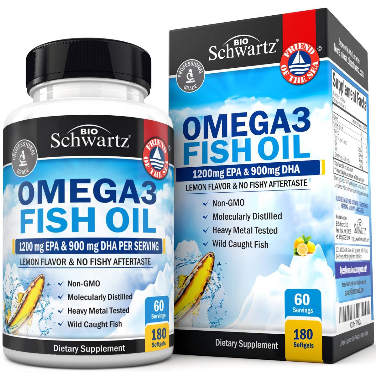 BioSchwartz Triple Strength Omega-3 bottle for daily wellness