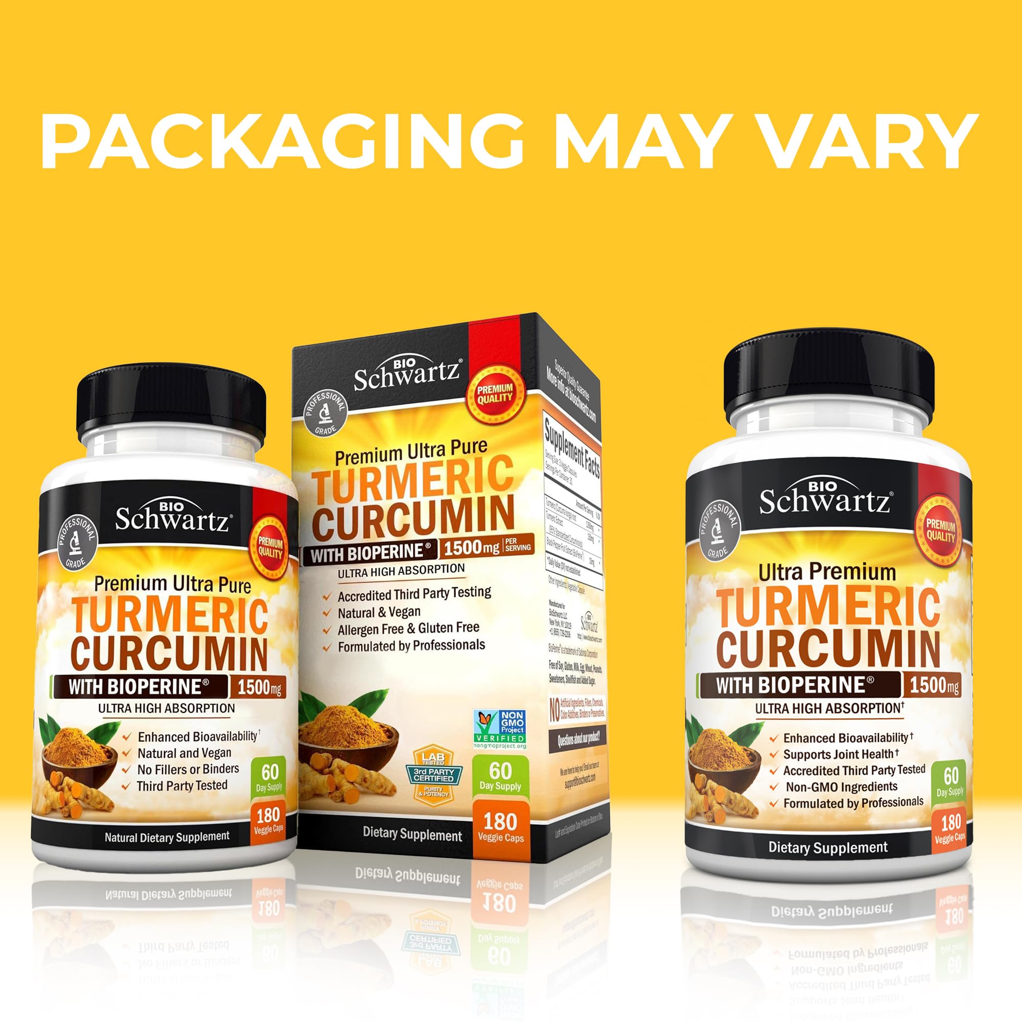 BioSchwartz turmeric curcumin capsules close-up ready for daily wellness