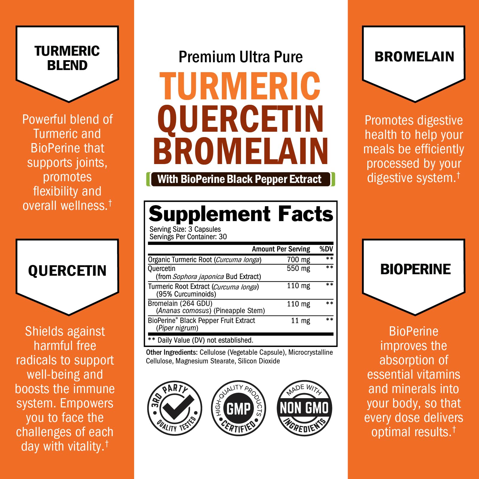 Close-up of BioSchwartz label highlighting 95% curcuminoids and ingredients.