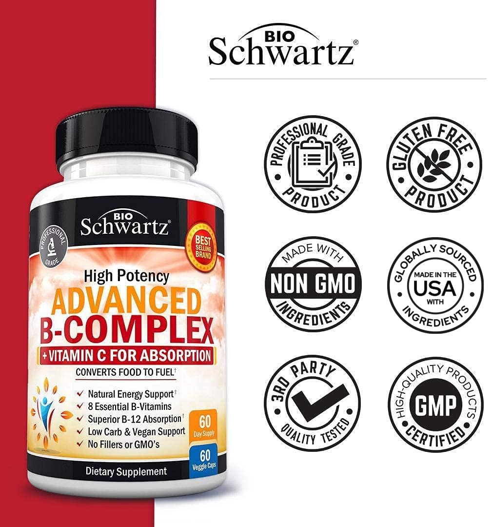 BioSchwartz Vitamin B Complex pill-count display emphasizes dependable dosage.
