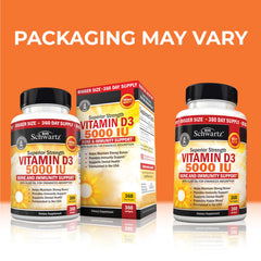 BioSchwartz Vitamin D3 softgels with olive oil for enhanced absorption
