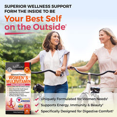 BioSchwartz Women's Multivitamin bottle back label shows essential nutrients for stress support.