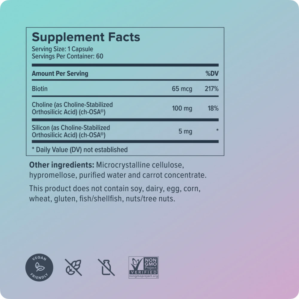Daily routine image showing morning and night use with Biosil capsules.