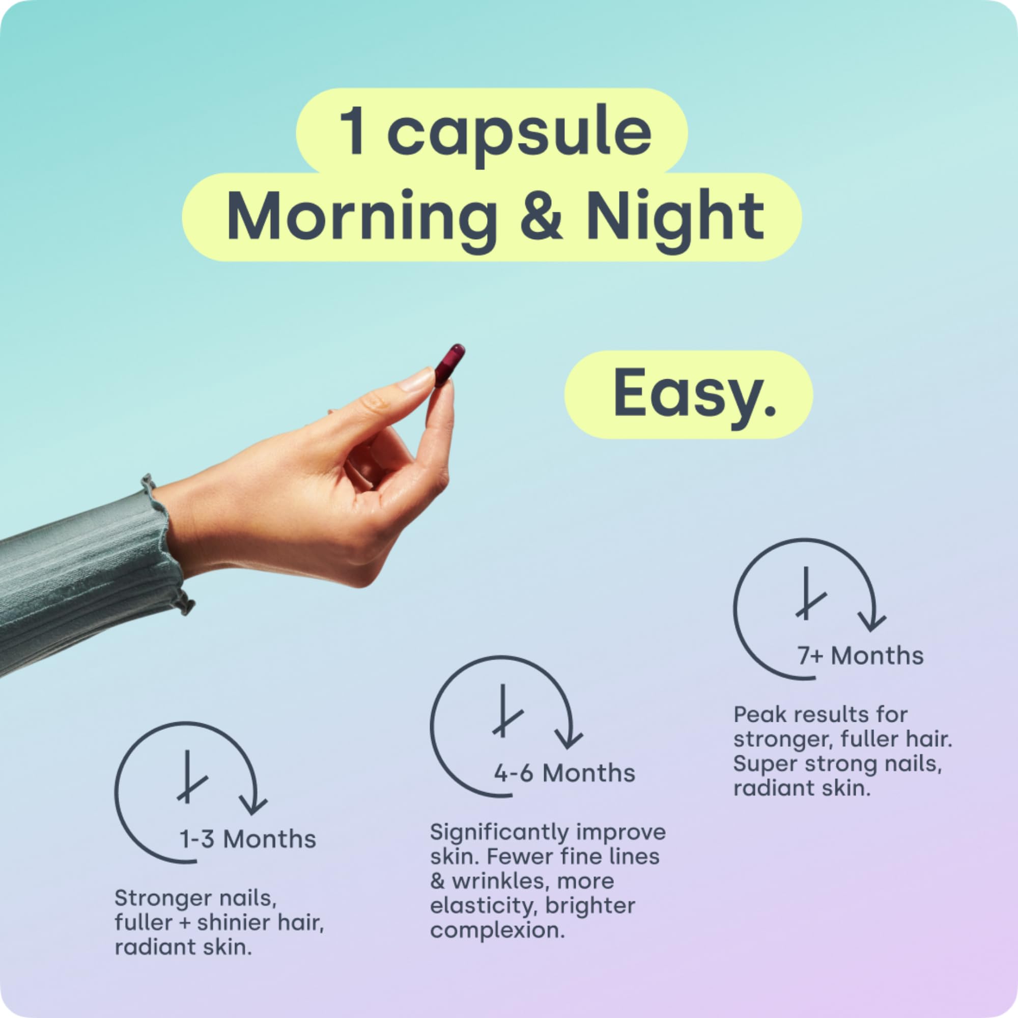Woman adding Biosil to her morning routine for daily care.
