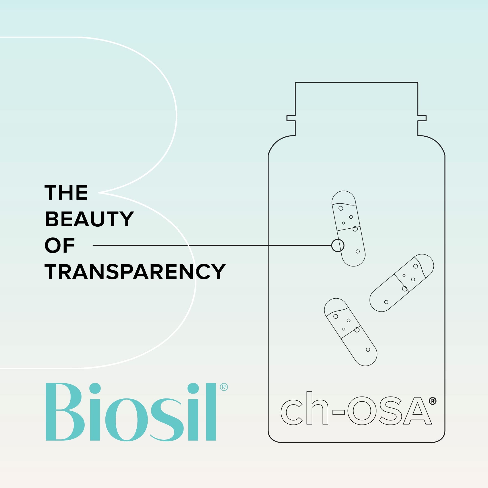Biosil capsules in hand demonstrate daily supplementation.