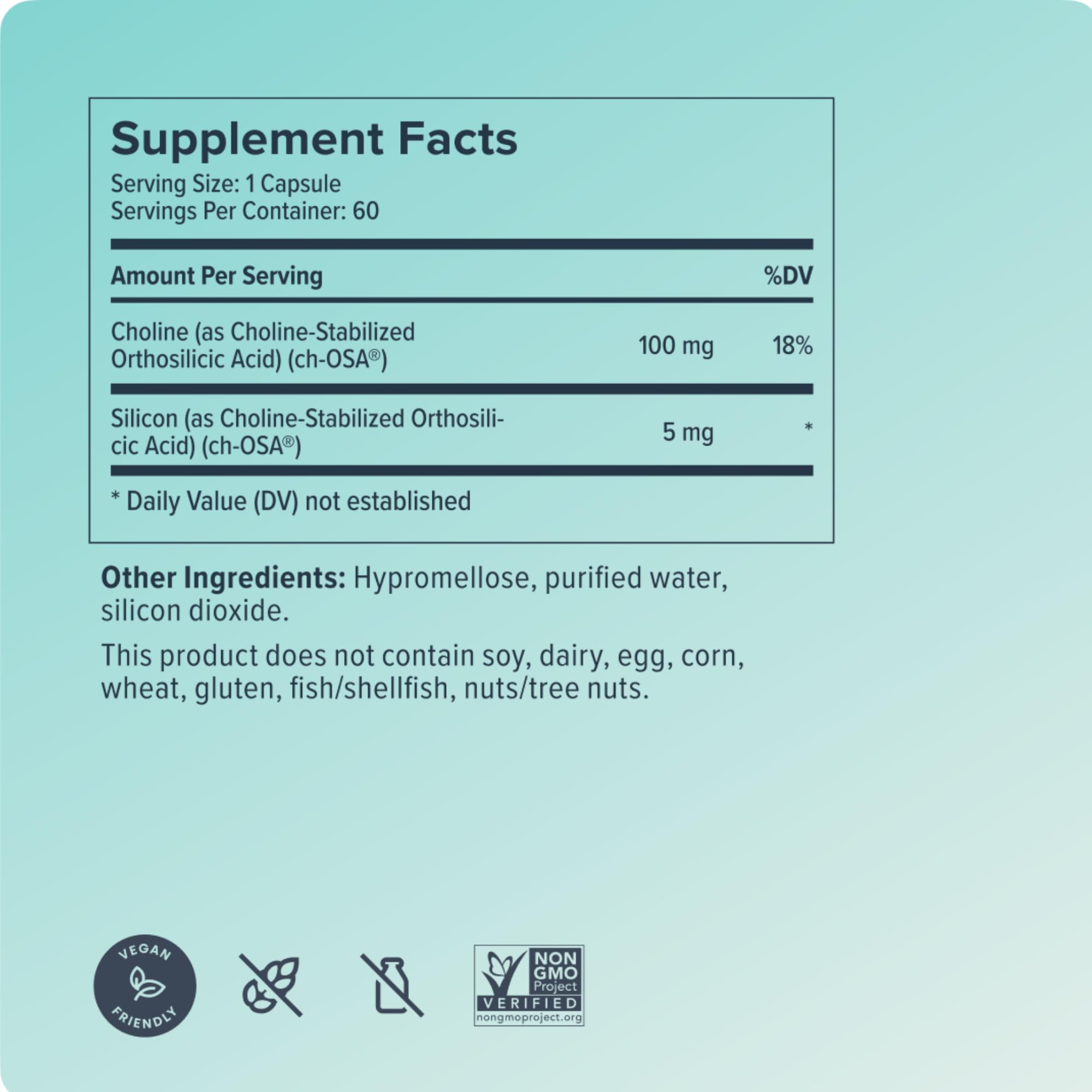 Bottle label indicates 60 vegan capsules for a 30-day supply.