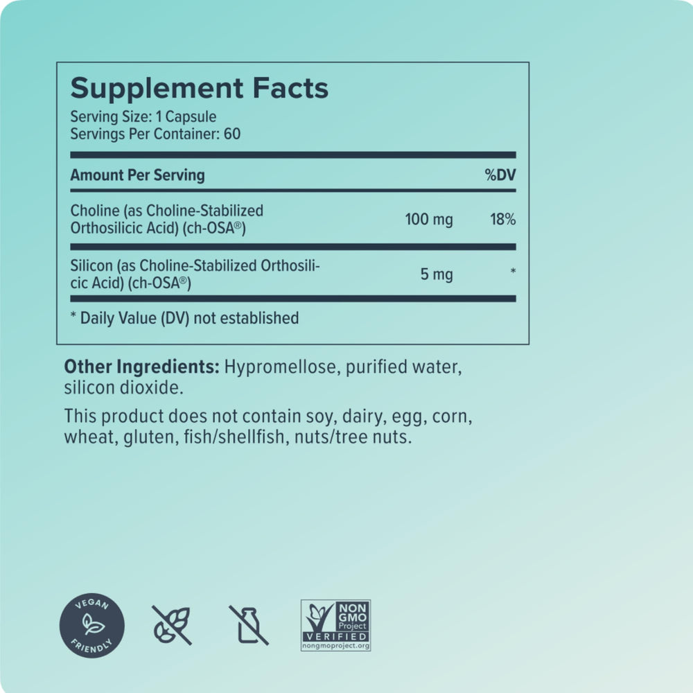 Bottle label indicates 60 vegan capsules for a 30-day supply.